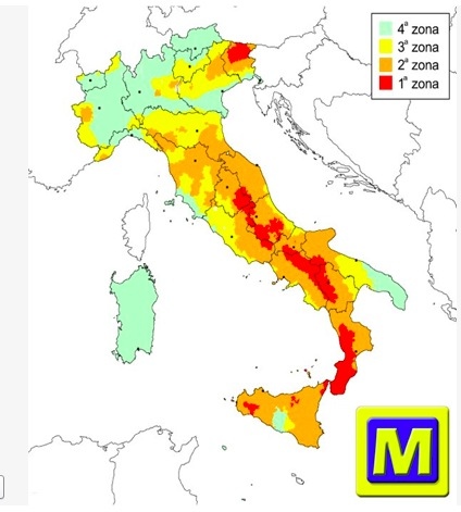 Italia mappa delle zone sismiche